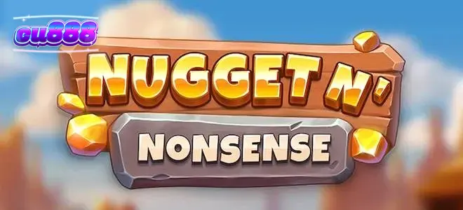 Tampilan layar permainan slot Nugget n’ Nonsense dengan tema penambangan emas dan karakter kartun.